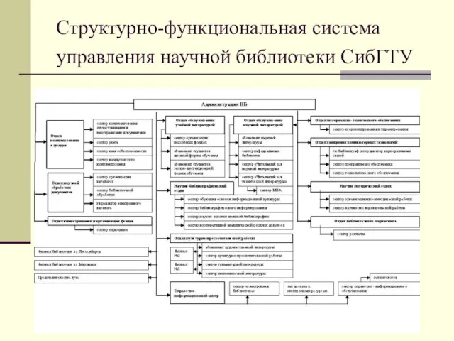Структурно-функциональная система управления научной библиотеки СибГТУ