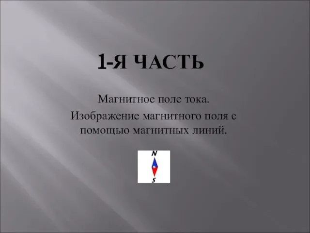 1-Я ЧАСТЬ Магнитное поле тока. Изображение магнитного поля с помощью магнитных линий.