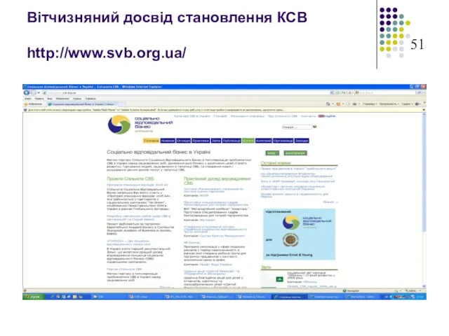 Вітчизняний досвід становлення КСВ http://www.svb.org.ua/