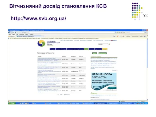 Вітчизняний досвід становлення КСВ http://www.svb.org.ua/