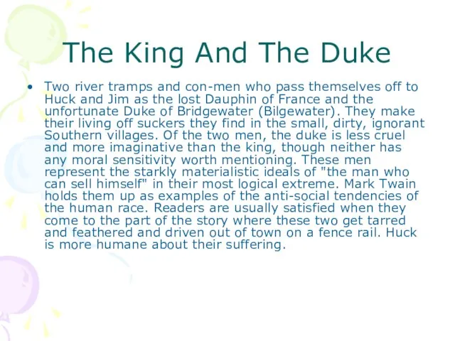 The King And The Duke Two river tramps and con-men who pass
