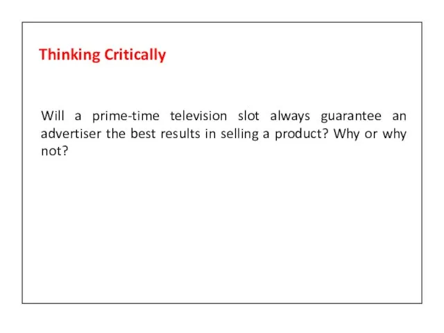 Will a prime-time television slot always guarantee an advertiser the best results