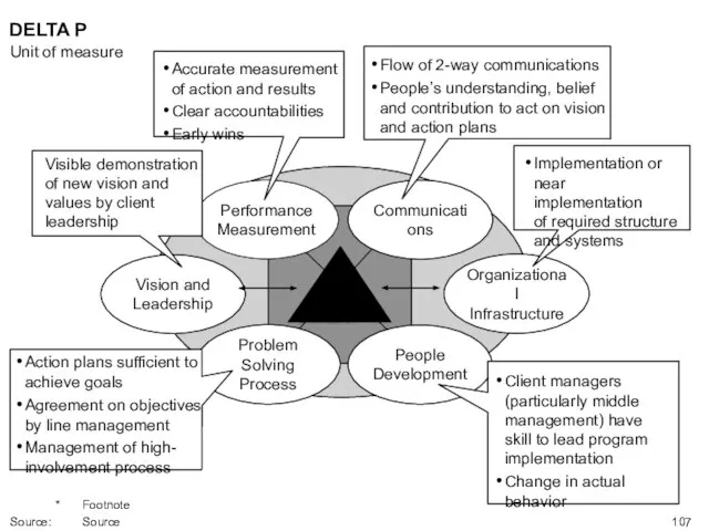 Delta P Vision and Leadership Organizational Infrastructure Performance Measurement People Development Communications