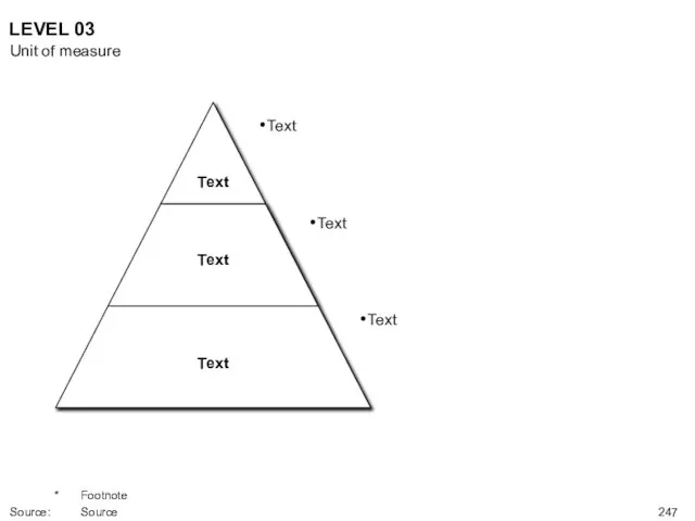 Text Text LEVEL 03 Unit of measure * Footnote Source: Source Text Text Text Text