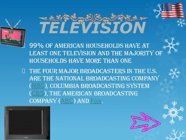 TELEVISION 99% of American households have at least one television and the