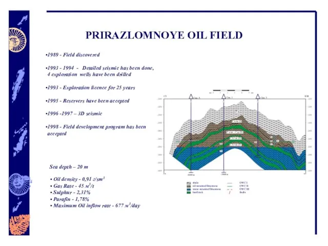 Oil density - 0,91 г/sm3 Gas Rate - 45 м3/t Sulphur -