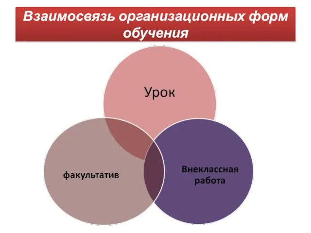 Взаимосвязь организационных форм обучения