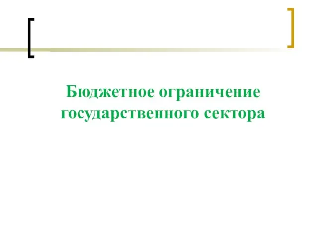 Бюджетное ограничение государственного сектора