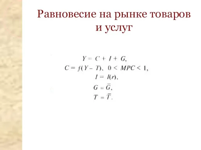 Равновесие на рынке товаров и услуг