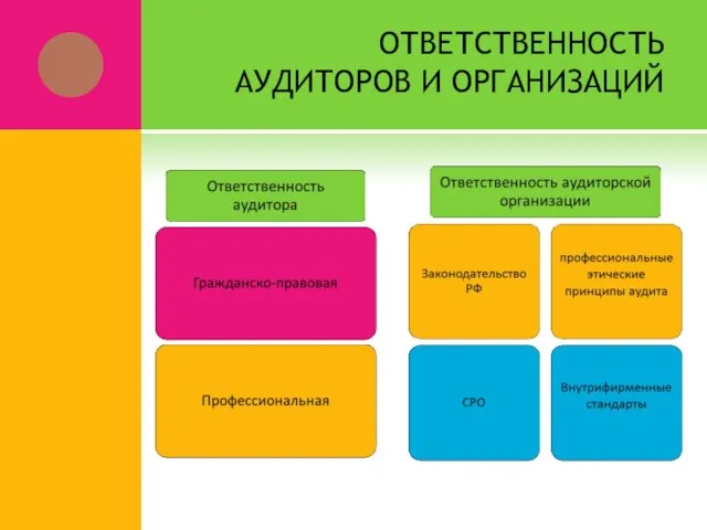 ОТВЕТСТВЕННОСТЬ АУДИТОРОВ И ОРГАНИЗАЦИЙ