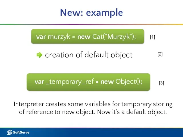 New: example creation of default object var murzyk = new Cat("Murzyk"); var