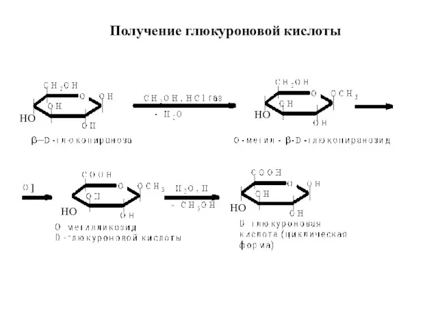 Получение глюкуроновой кислоты НО НО НО НО