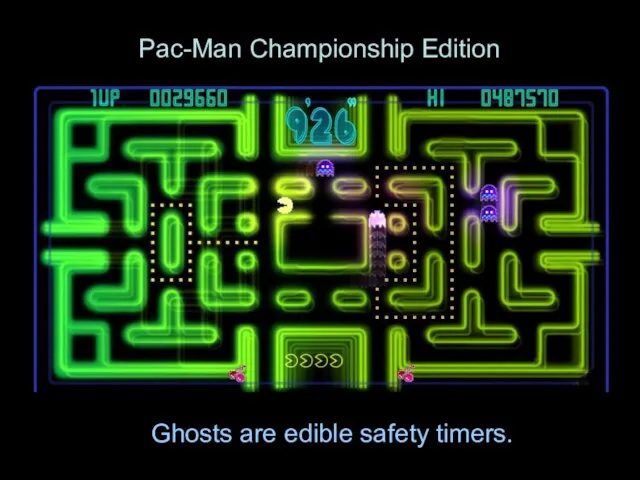 Pac-Man Championship Edition Ghosts are edible safety timers.