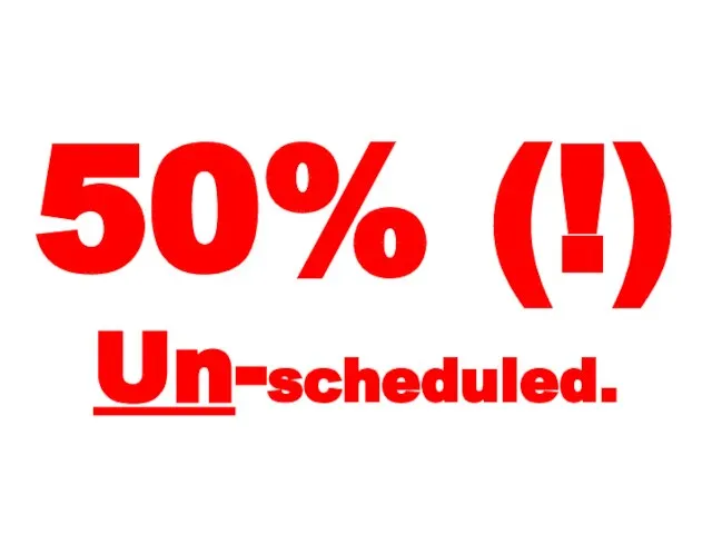 50% (!) Un-scheduled.