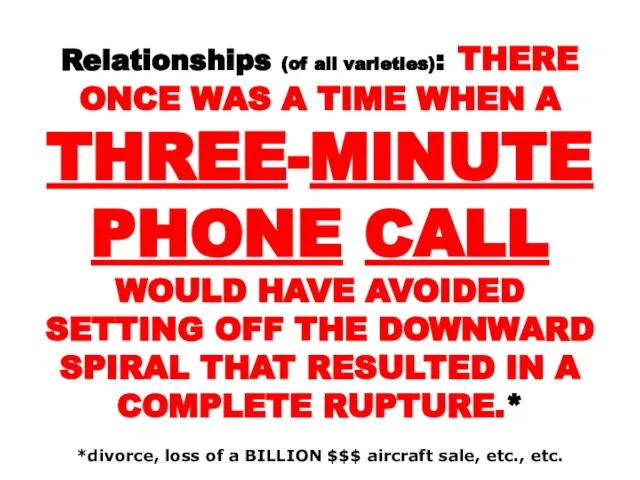 Relationships (of all varieties): THERE ONCE WAS A TIME WHEN A THREE-MINUTE