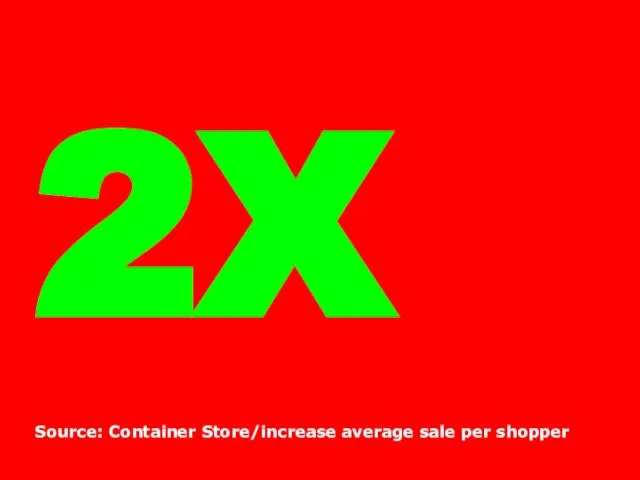2X Source: Container Store/increase average sale per shopper