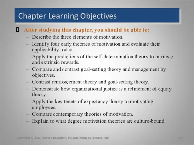 Chapter Learning Objectives After studying this chapter, you should be able to: