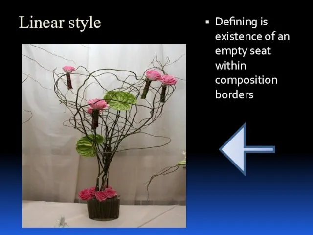 Linear style Defining is existence of an empty seat within composition borders