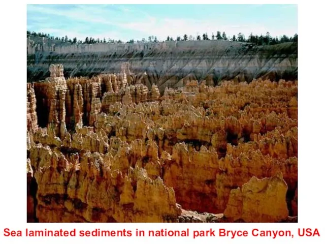 Sea laminated sediments in national park Bryce Canyon, USA