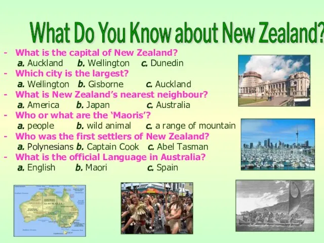 What Do You Know about New Zealand? What is the capital of
