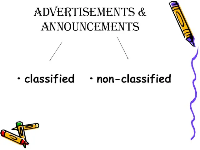 Advertisements & Announcements classified non-classified