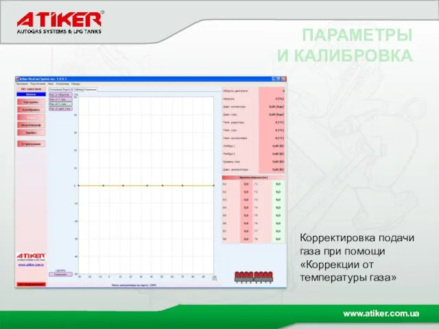 ПАРАМЕТРЫ И КАЛИБРОВКА Корректировка подачи газа при помощи «Коррекции от температуры газа»