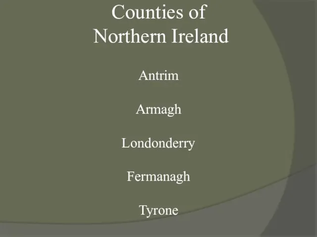 Counties of Northern Ireland Antrim Armagh Londonderry Fermanagh Tyrone