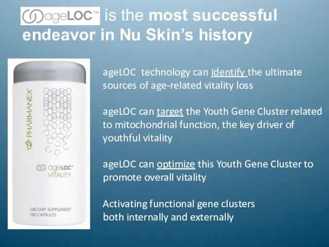 ageLOC technology can identify the ultimate sources of age-related vitality loss ageLOC