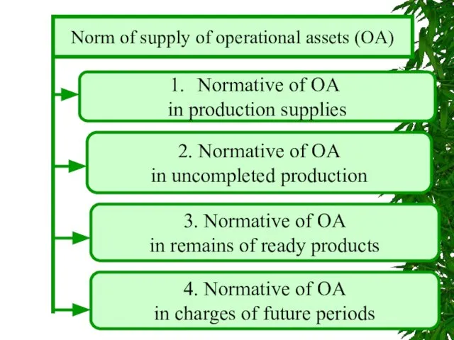 Norm of supply of operational assets (OA) Normative of OA in production