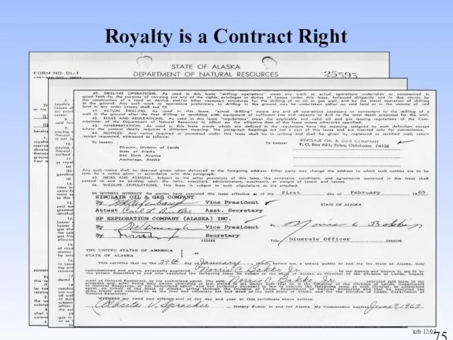 Royalty is a Contract Right krb 12/03