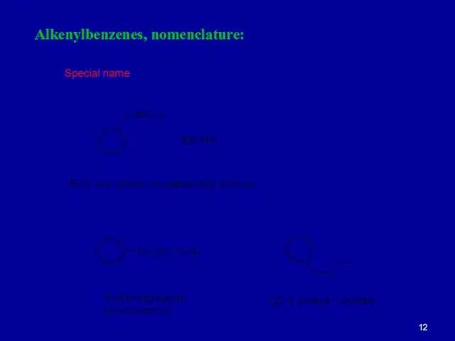 Alkenylbenzenes, nomenclature: