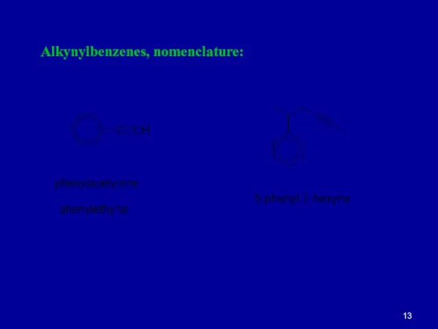 Alkynylbenzenes, nomenclature: