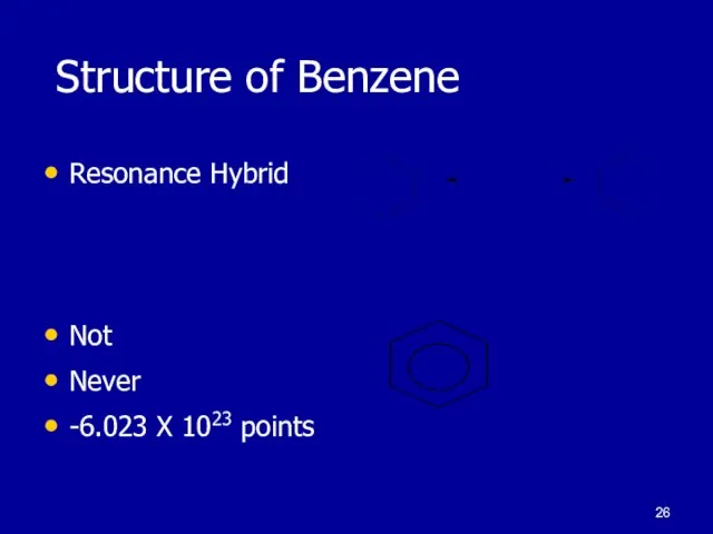 Structure of Benzene Resonance Hybrid Not Never -6.023 X 1023 points