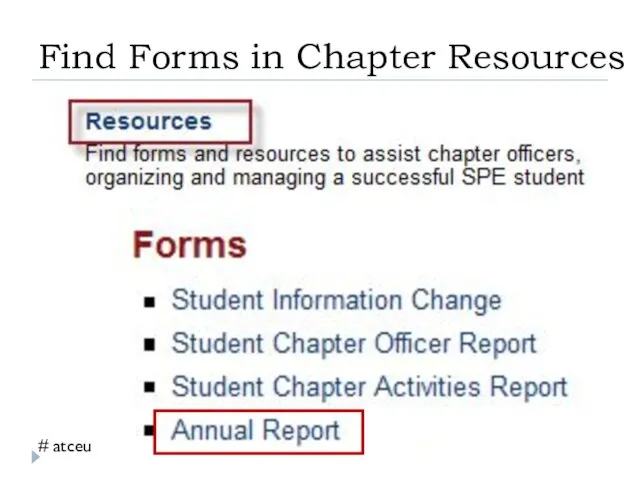 Find Forms in Chapter Resources