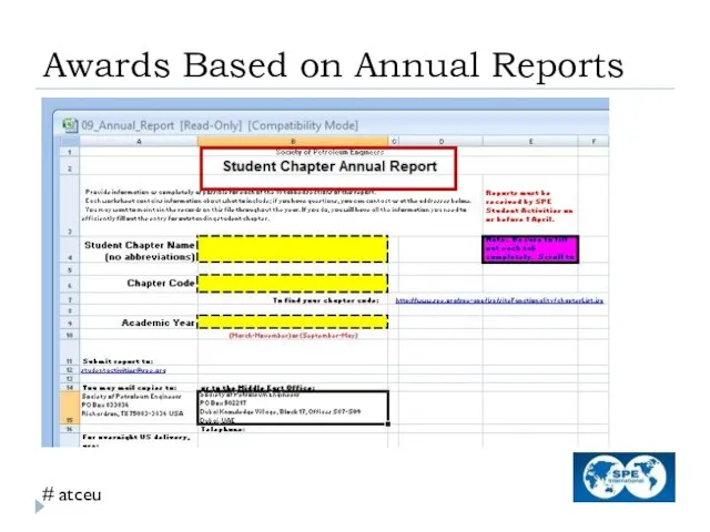 Awards Based on Annual Reports