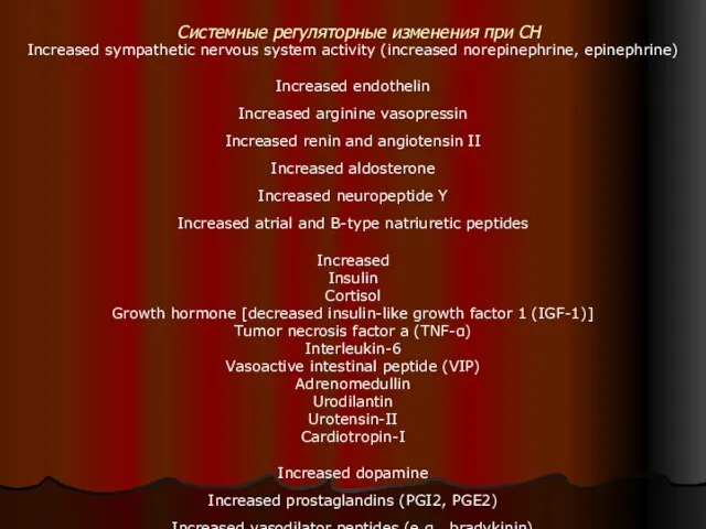 Системные регуляторные изменения при СН