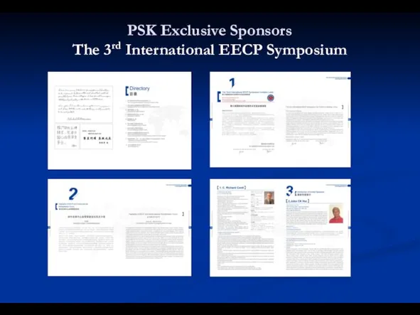 PSK Exclusive Sponsors The 3rd International EECP Symposium