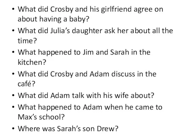 What did Crosby and his girlfriend agree on about having a baby?
