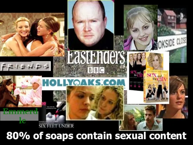 Emmerdale 80% of soaps contain sexual content