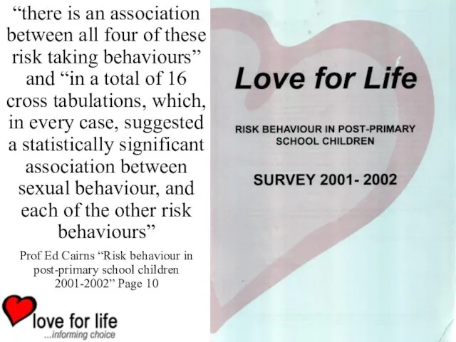 “there is an association between all four of these risk taking behaviours”