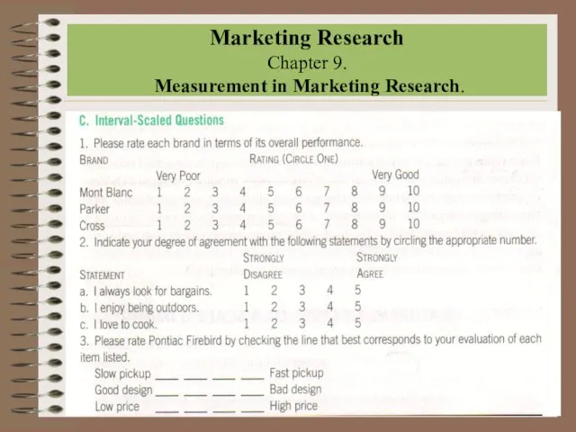 Marketing Research Chapter 9. Measurement in Marketing Research.