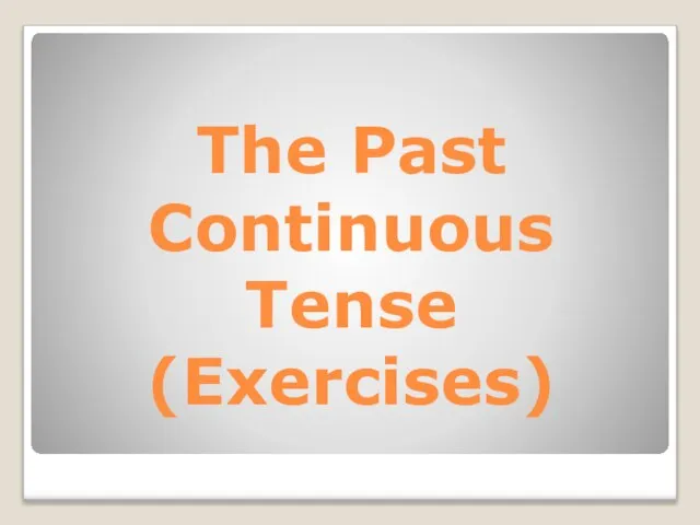 The Past Continuous Tense (Exercises)