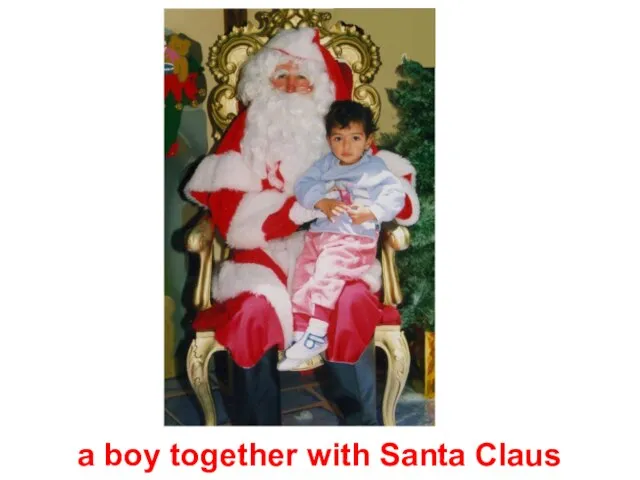 a boy together with Santa Claus