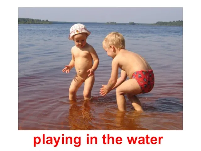 playing in the water