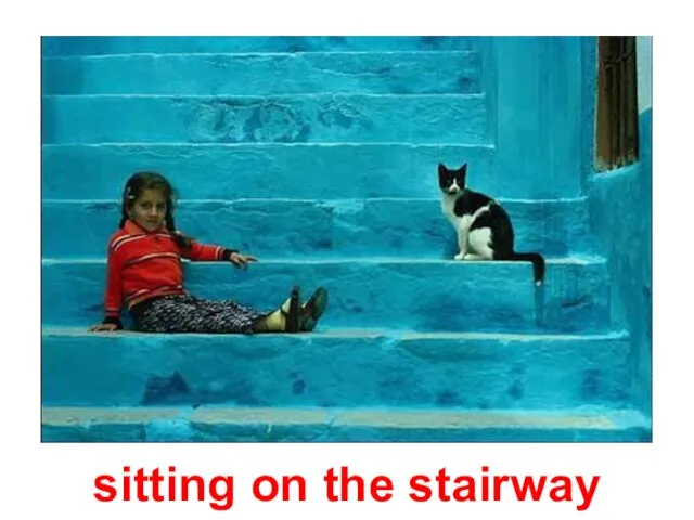 sitting on the stairway