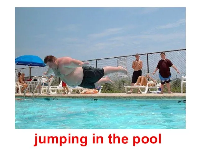 jumping in the pool