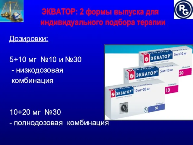 Дозировки: 5+10 мг №10 и №30 - низкодозовая комбинация 10+20 мг №30