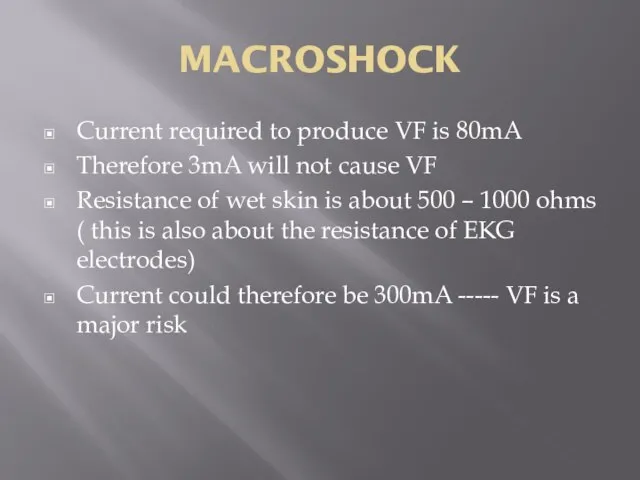 MACROSHOCK Current required to produce VF is 80mA Therefore 3mA will not