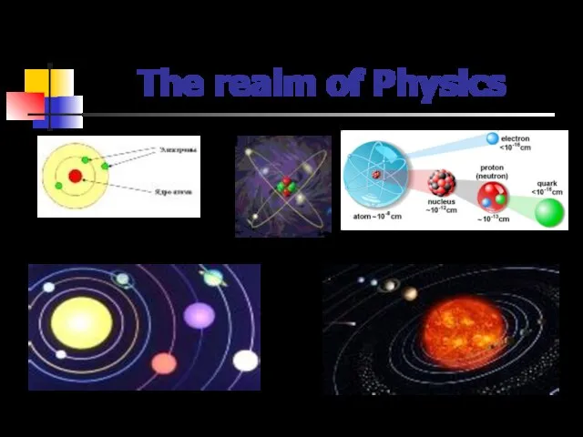 The realm of Physics Diameter of solar system – 1013 m Diameter
