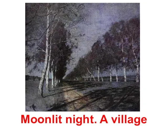 Moonlit night. A village